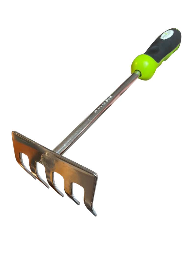 Load image into Gallery viewer, Stainless Steel 5 Tine Rake Cultivator Tiller Tool
