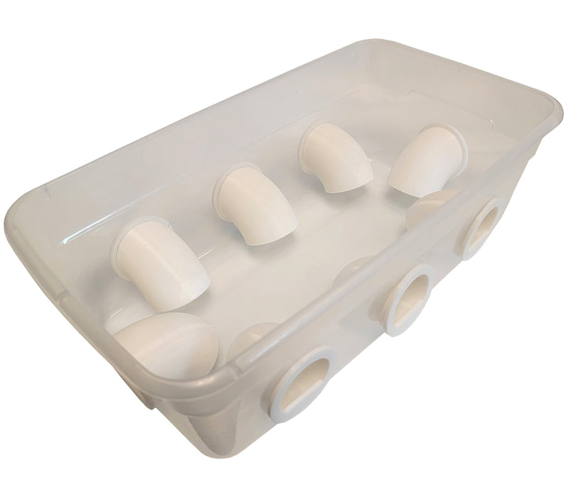 Load image into Gallery viewer, 8 Port 6 Quart Quail &amp; Chick Port Feeder No Waste Feed Saver
