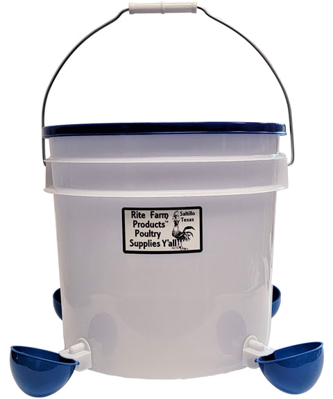 Combo 3.5 Gallon 4 Cup Auto Chicken Drinker & 22 Pound 4 Port Poultry Feeder Set, additional product view 2