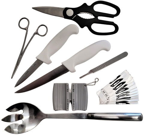 Master poultry processing and chicken butcher knife kit