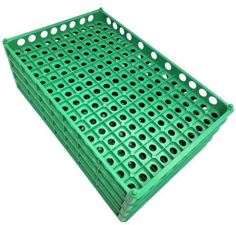 Egg trays, stacked detail