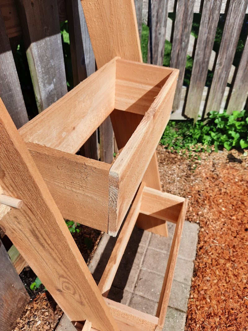 Load image into Gallery viewer, 2-Tier Vertical Cedar Ladder Planter Box for Small Spaces
