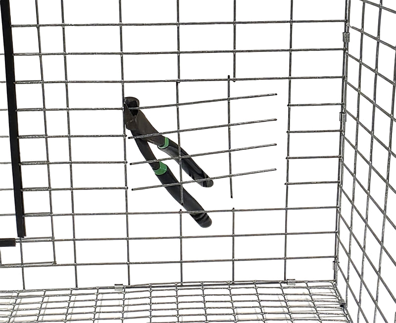 Load image into Gallery viewer, Texas USA Made 6-Inch Cage Hanging Rabbit Feeder with ID Tag for Rabbit Pellet Feed with a Sifter Base
