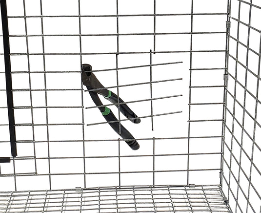 Texas USA Made 6-Inch Cage Hanging Rabbit Feeder with ID Tag for Rabbit Pellet Feed with a Sifter Base