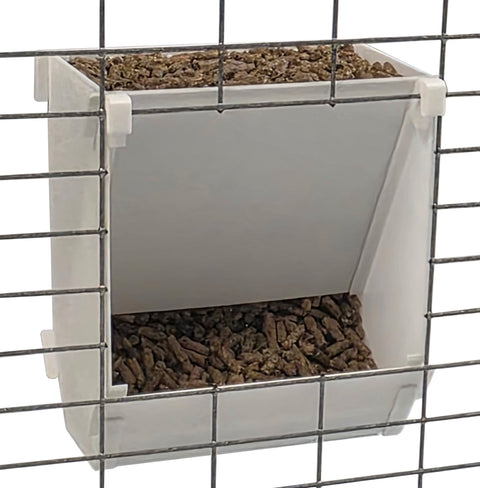 6-inch hanging rabbit cage feeder with sifter base