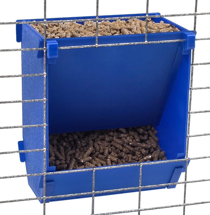 Load image into Gallery viewer, Texas USA Made 6-Inch Cage Hanging Rabbit Feeder with ID Tag for Rabbit Pellet Feed with a Sifter Base
