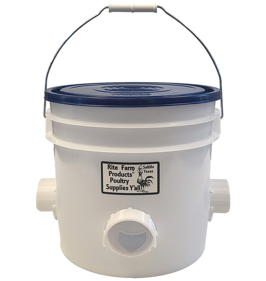 Combo 3.5 Gallon 4 Cup Auto Chicken Drinker & 22 Pound 4 Port Poultry Feeder Set