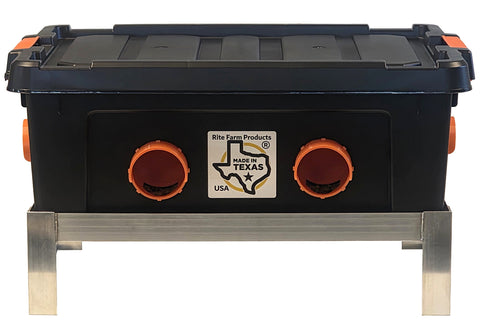 USA Made 50lb Capacity 6 Port Automatic Chicken Feeder with Welded Aluminum Poultry Stand, additional product view 2