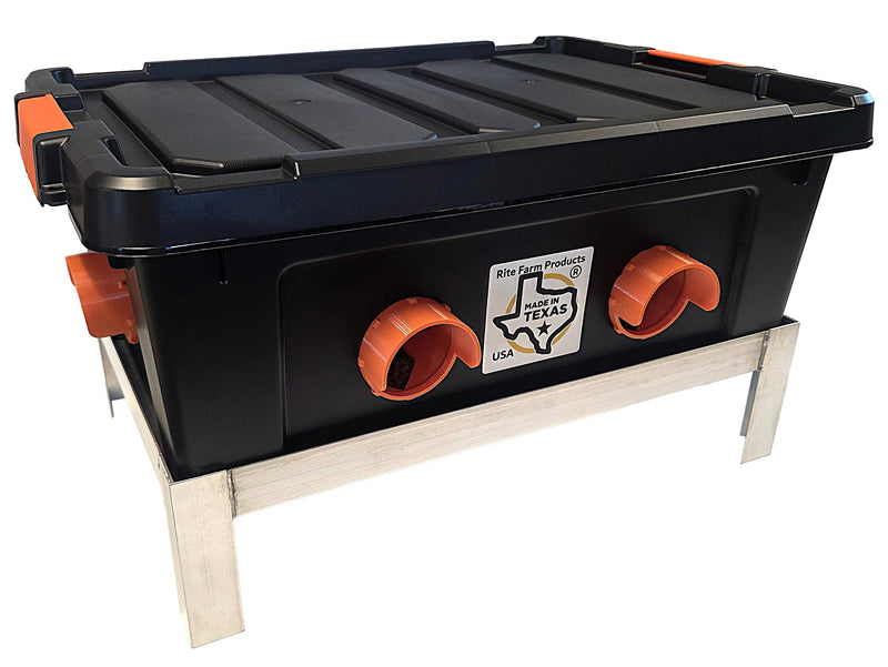 Load image into Gallery viewer, USA Made 50lb Capacity 6 Port Automatic Chicken Feeder with Welded Aluminum Poultry Stand
