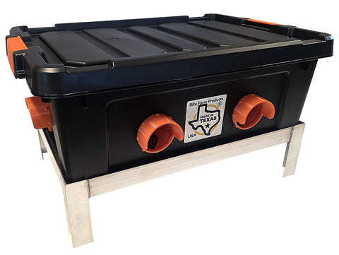 USA made 50 pound 6 port automatic chicken feeder with aluminum stand