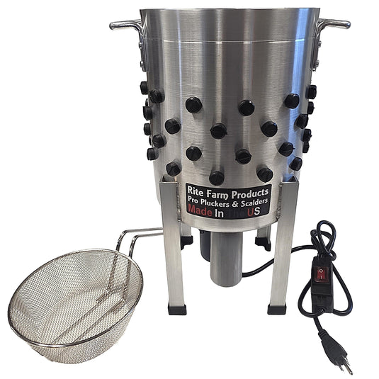 COMBO Rite Farm Products Pro USA Quail Plucker & 4 Gallon 120 Volt, 1,000-Watt Quail Scalder