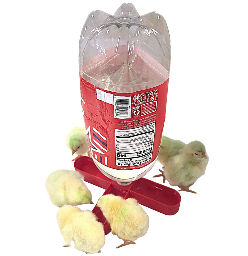 Load image into Gallery viewer, Rite Farm Products 4 Way Anti Drown Soda Pop Chick Waterer for 20oz, 1 Liter, or 2 Liter Quail
