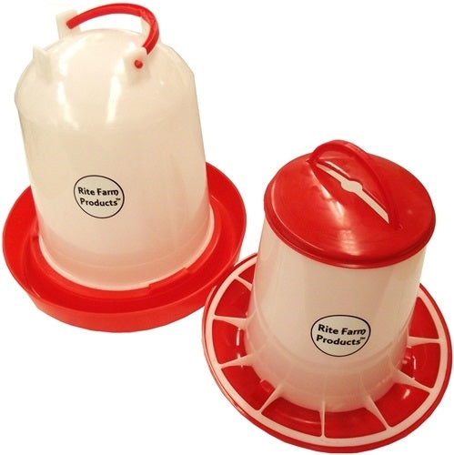 Load image into Gallery viewer, Rite Farm Products Poultry Feeders &amp; or Waterers 4 Sizes Available for Chickens Chicks
