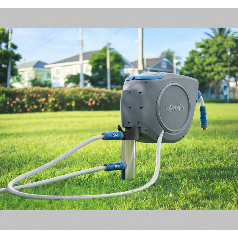 Load image into Gallery viewer, Retractable Hose Reel Ground Spike Mount 22544
