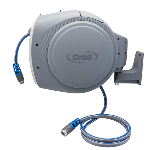 Orbit 50 ft auto retractable hose reel with wall mount