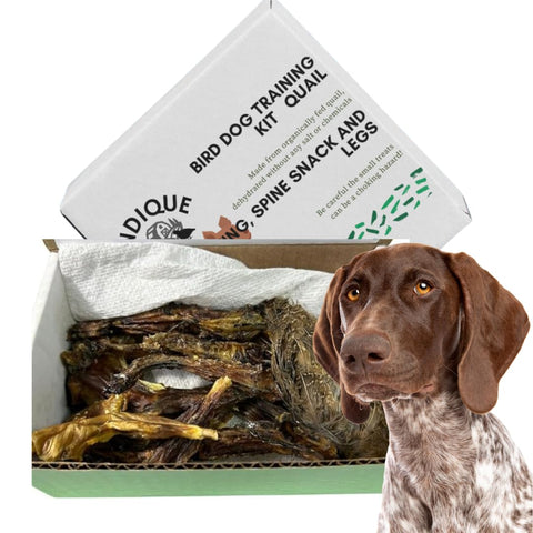 Quail wing dog training kit, packaging