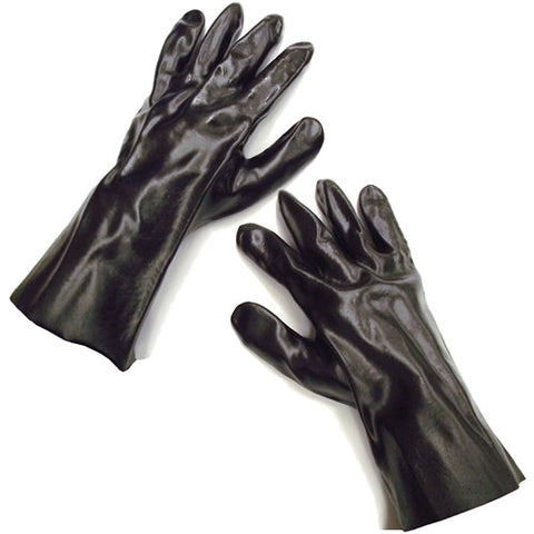 12 inch black PVC gauntlet gloves