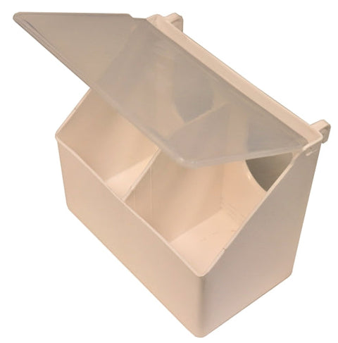 Plastic 2-hole quail and bird cage feeder