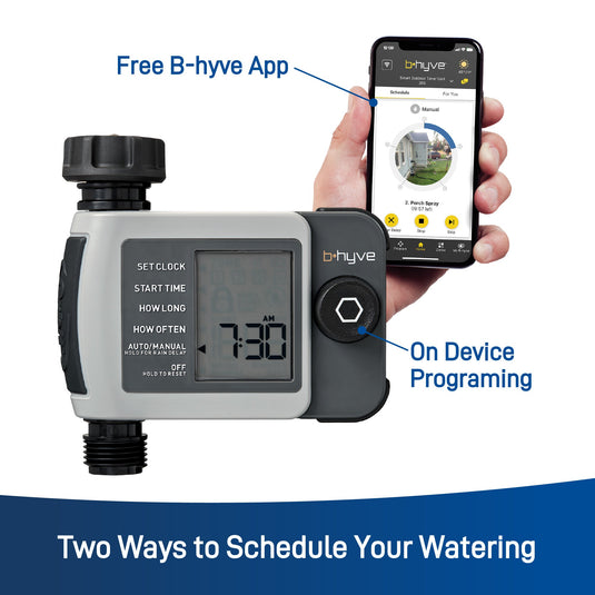 B-hyve XD Bluetooth 1-Outlet Hose Faucet Timer with B-hyve Flood Sensors | 71103