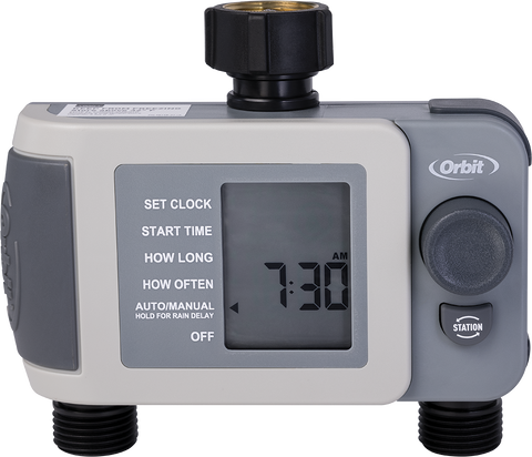 Orbit 2-outlet programmable hose faucet timer