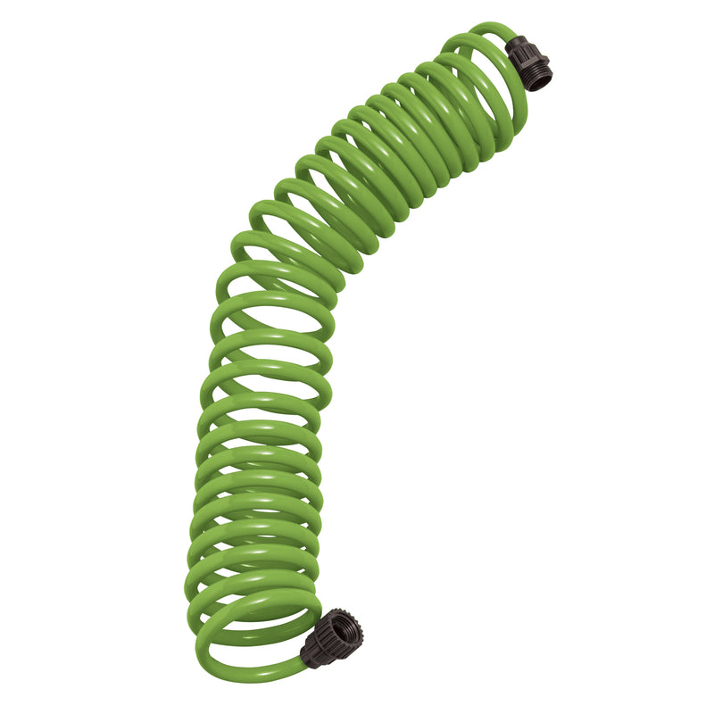 Load image into Gallery viewer, 25' Green Coil Hose w/8-Pattern Plastic Nozzle 26380
