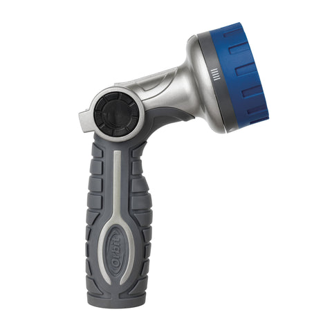 Orbit heavy duty 6-pattern zinc thumb control nozzle
