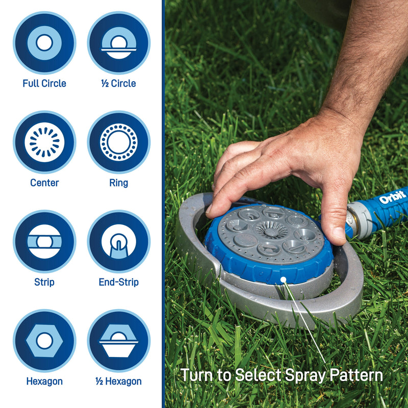 Load image into Gallery viewer, Orbit Elevated 8-Pattern Metal Turret Sprinkler 28252
