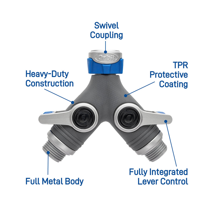 Load image into Gallery viewer, Orbit Elevated 2-Way Shut-Off Hose Y Adapter 28294
