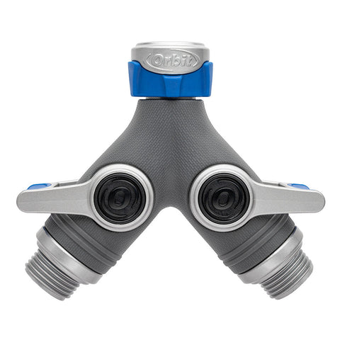 Orbit elevated 2-way shut-off hose Y adapter 28294