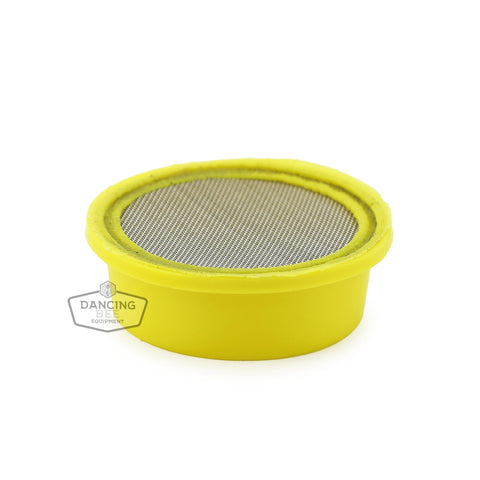 2-inch screened plastic plug fitted for the opening of a feeder pail.