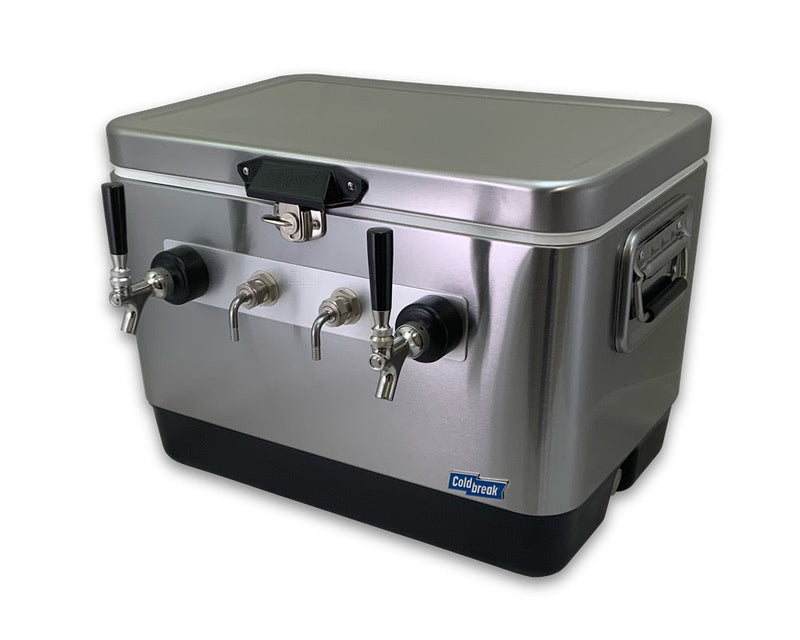 Load image into Gallery viewer, Coldbreak 2-tap front-input stainless steel jockey box for draft service.
