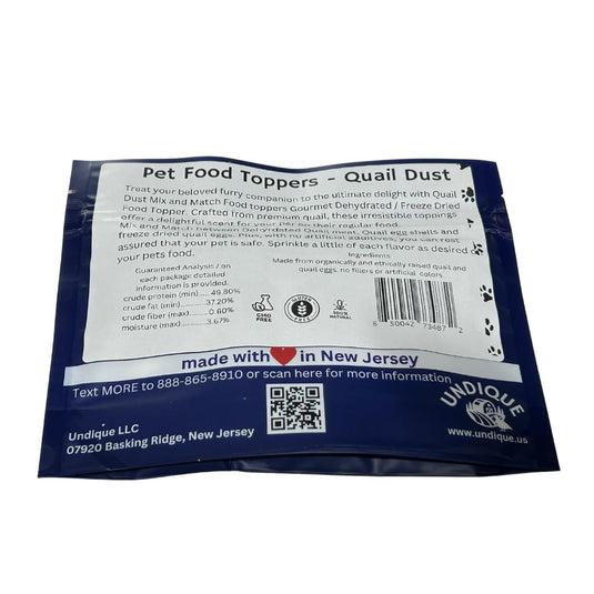 Quail Dust Dog & Cat Food Topper — Quail Egg, Eggshell & Meat