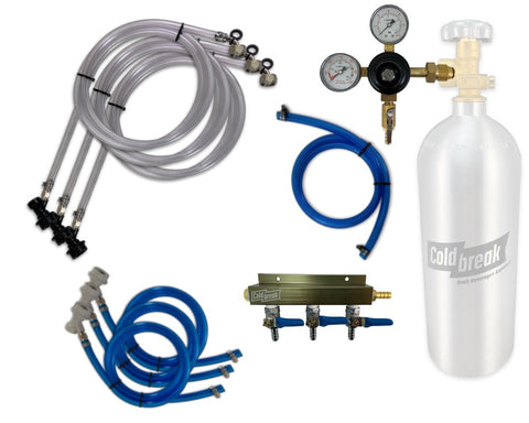 Coldbreak 3-tap nitrogen ball-lock dispensing kit for Cornelius kegs.