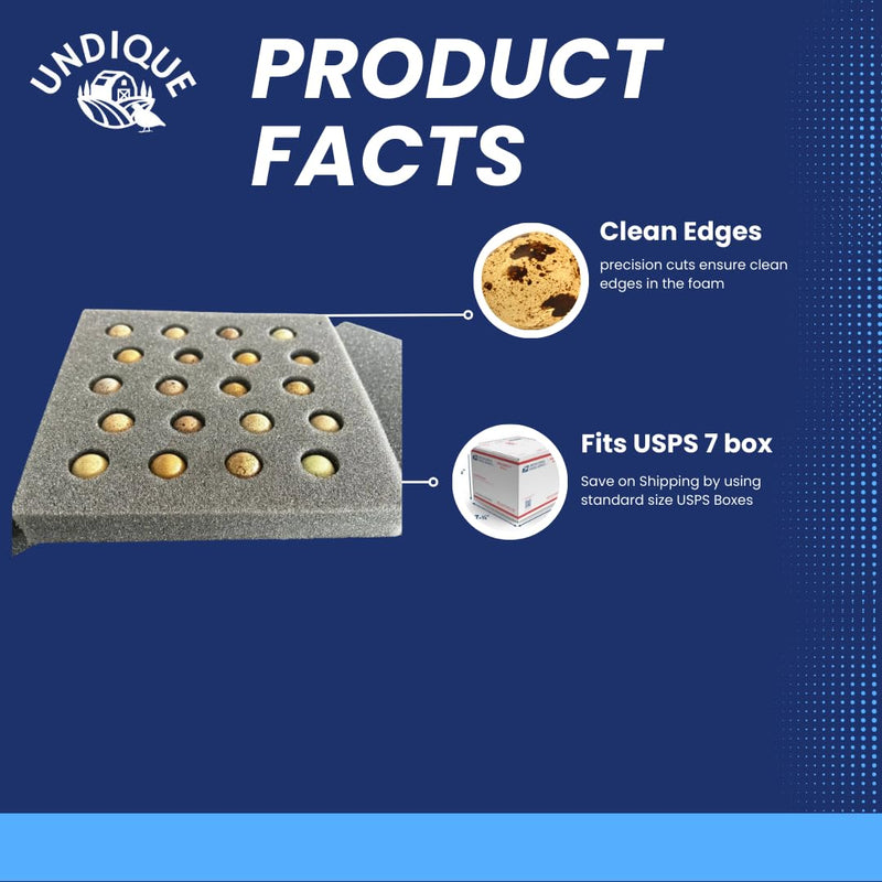 Load image into Gallery viewer, Button Quail Egg Foam Shipper 20 Hole Sets - Safe Egg Transport for Button Quail Eggs (5 Count)
