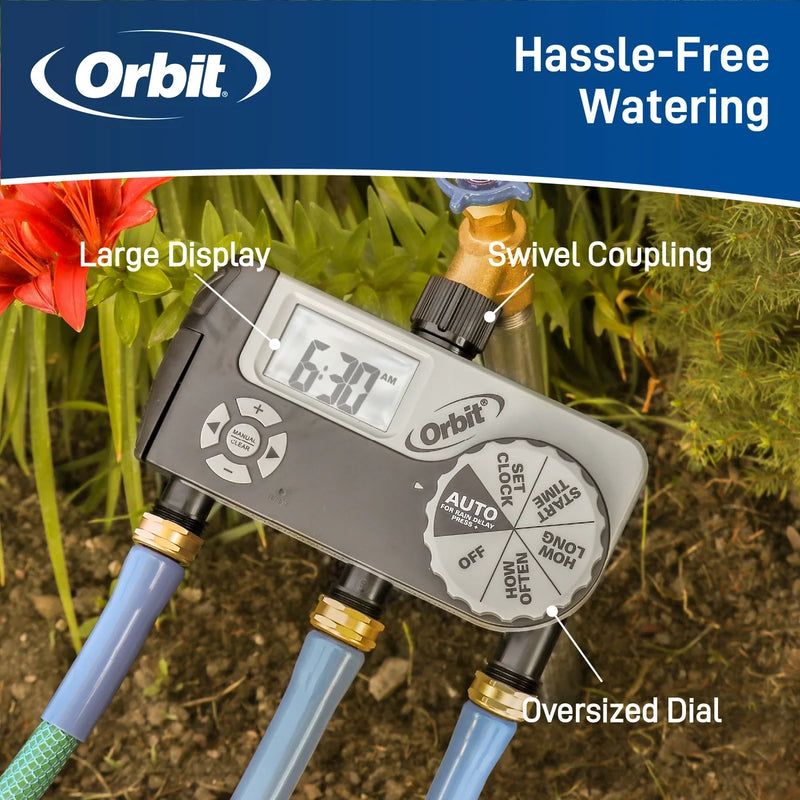 Load image into Gallery viewer, 3 Outlet (1 Manual/2 Digital) Hose Faucet Timer | 56233D
