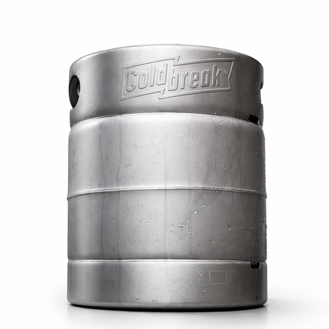 Two-gallon stainless steel Sankey D keg with threaded spear.