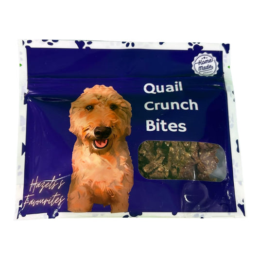 Quail Crunch Bites Dog Treats — Dehydrated Quail Meat & Shells
