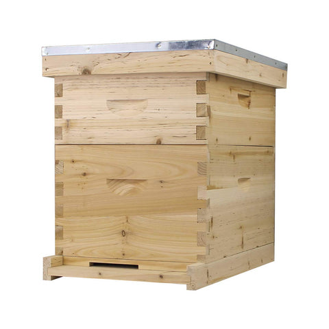 NuBee 8-frame beehive kit, 1 deep and 1 medium, unassembled, front