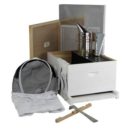 Complete 10-frame nuc-ready beekeeping starter kit, front