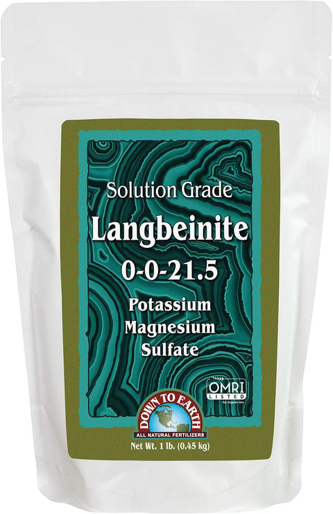 Down To Earth Solution Grade Langbeinite fertilizer bag, 1 pound