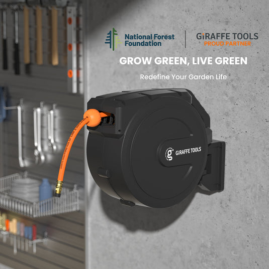 Retractable Air Hose Reel-PP Housing-3/8in-50ft