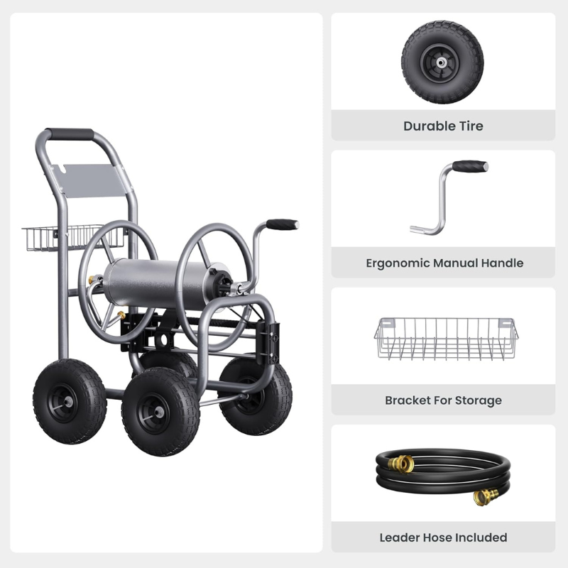 Load image into Gallery viewer, Garden Hose Reel Cart-4 Wheels-Heavy Duty
