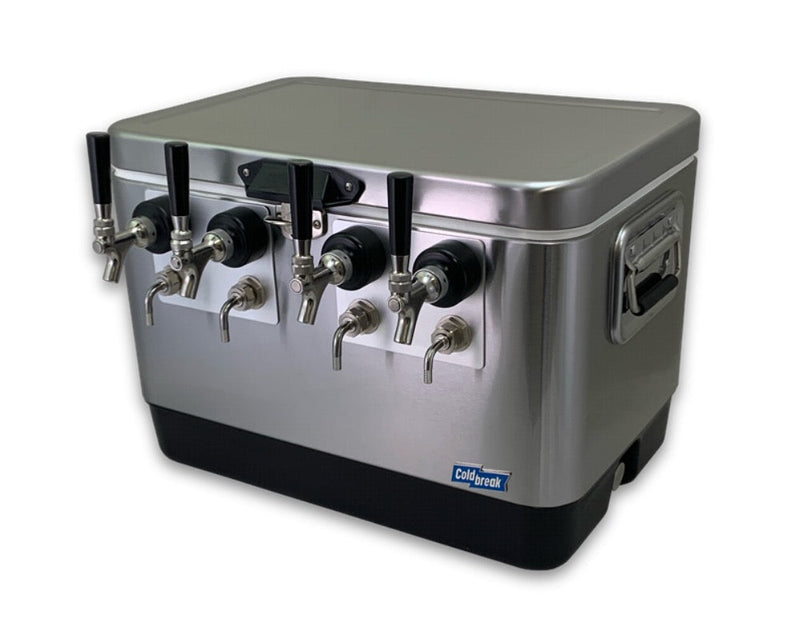 Load image into Gallery viewer, Coldbreak 4-tap front-input stainless steel jockey box for draft service.
