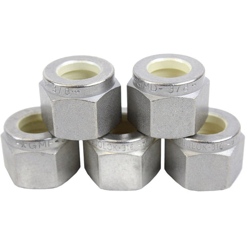 5 pack tube fitting nuts, 1/4 inch