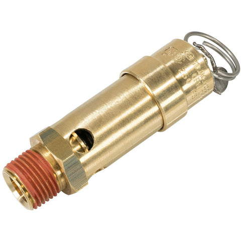 ASME 250 PSI brass safety valve, 1/2 inch MNPT