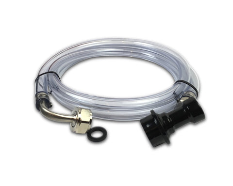 Six-foot clear ball-lock keg jumper line with 5/16-inch inner diameter.