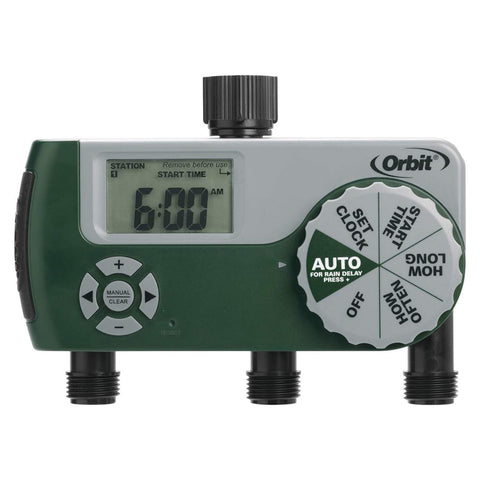 Orbit 3-outlet hose watering timer 56082