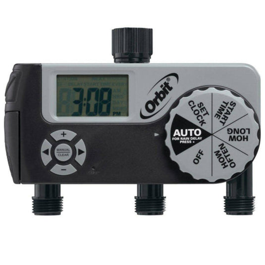 Product image of Orbit Irrigation 3 Outlet Hose Faucet Timer (2 Digital/1 Manual) 56233