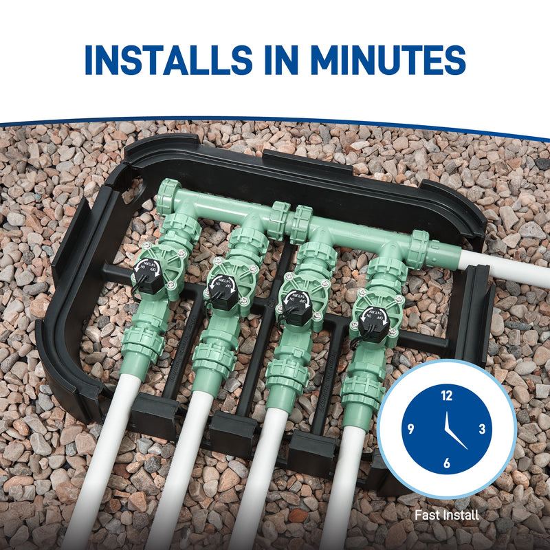 Load image into Gallery viewer, 4-Valve Preassembled Manifold with PVC adapters 57257
