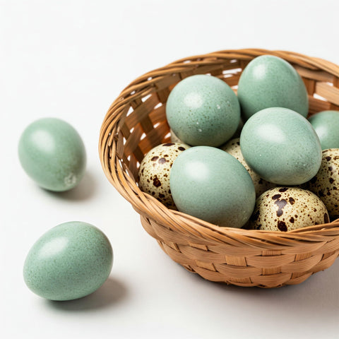 Jumbo Celadon Coturnix Hatching Eggs - true blue layers, additional product view 2
